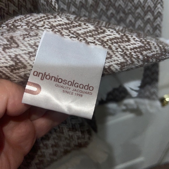 Antonio Salgado Throw Blanket BCI Cotton Blend Herringbone 50x67” Made Portugal - Picture 6 of 8